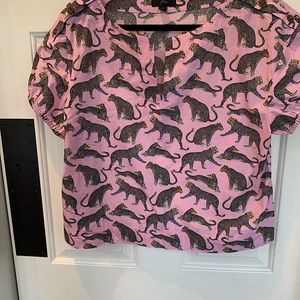 J.Crew 100% cotton shirt with cheetah print.
